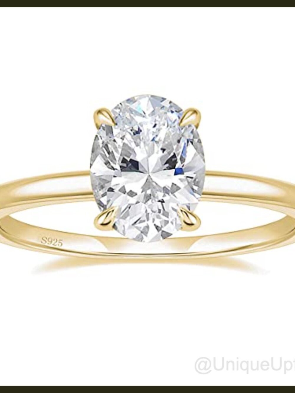 925 Sterling Silver Engagement Ring Oval Cut CZ Wedding Band